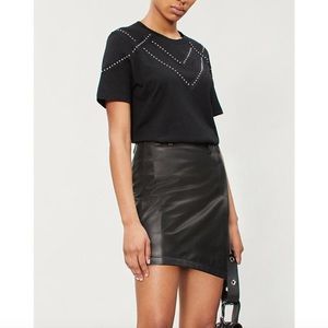 Maje Tabloid Studded Black Short Sleeve Top 1 / S
